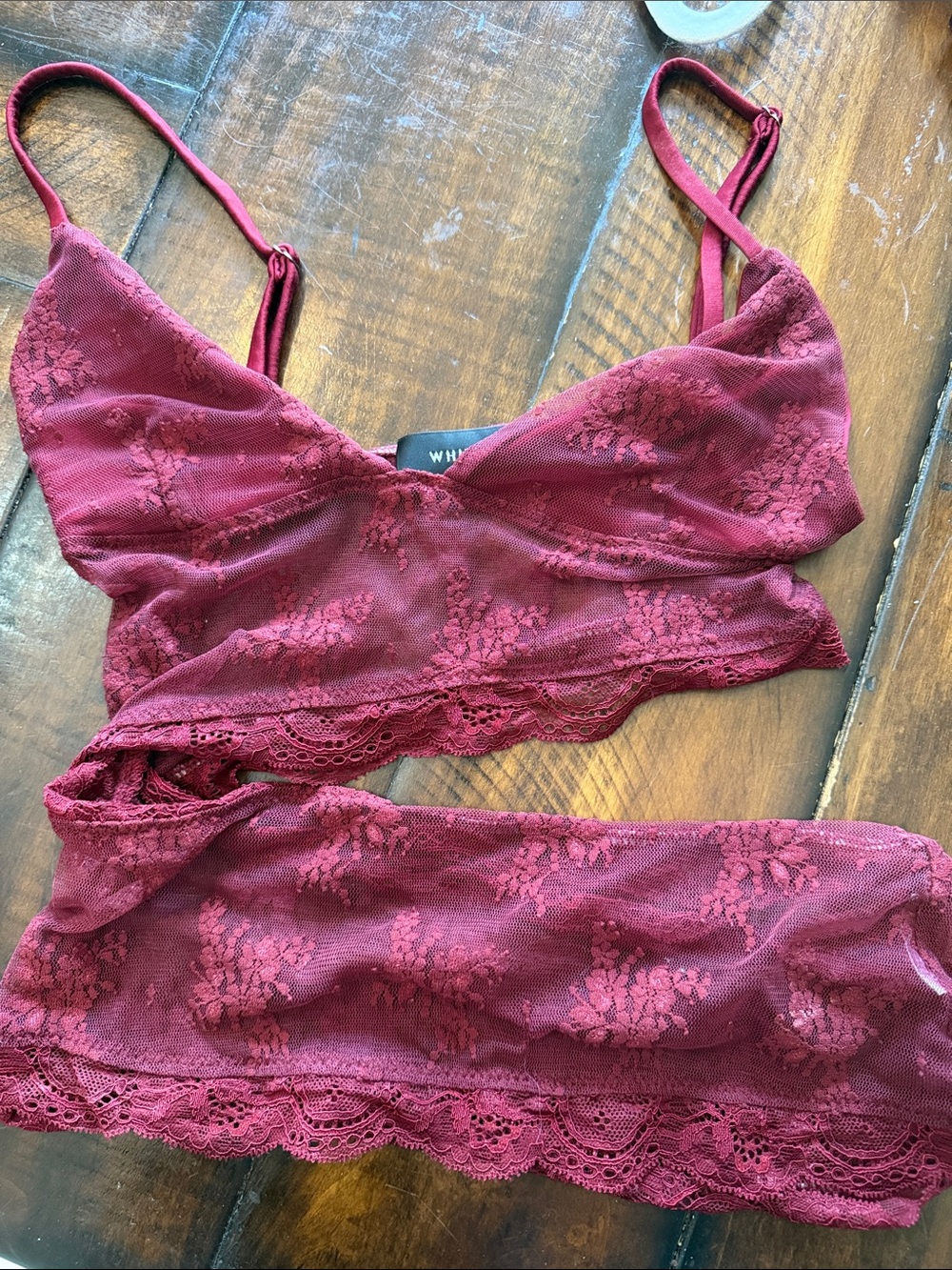 White Fox Women’s Lace Bralette in Deep Wine